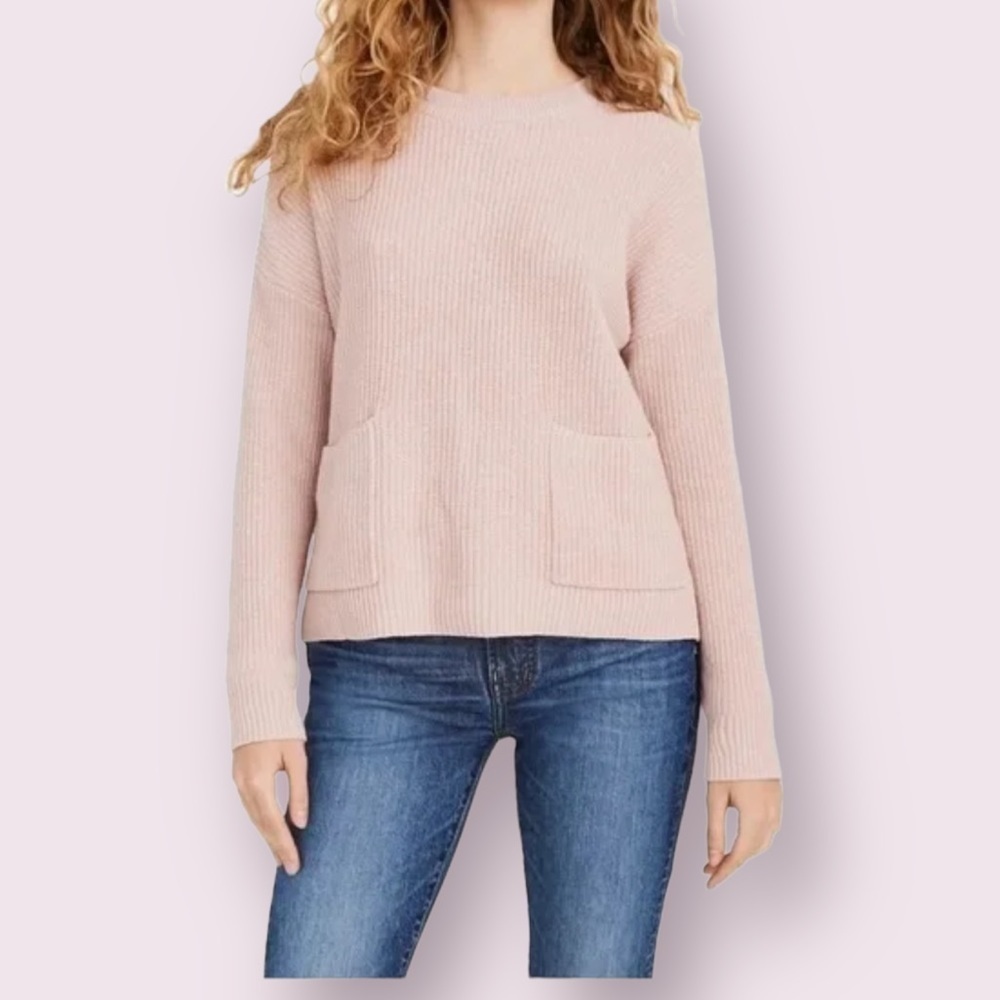 MADEWELL Womens Cotton Blend Crewneck Pullover Boxy Fit Knit Sweater Size Small